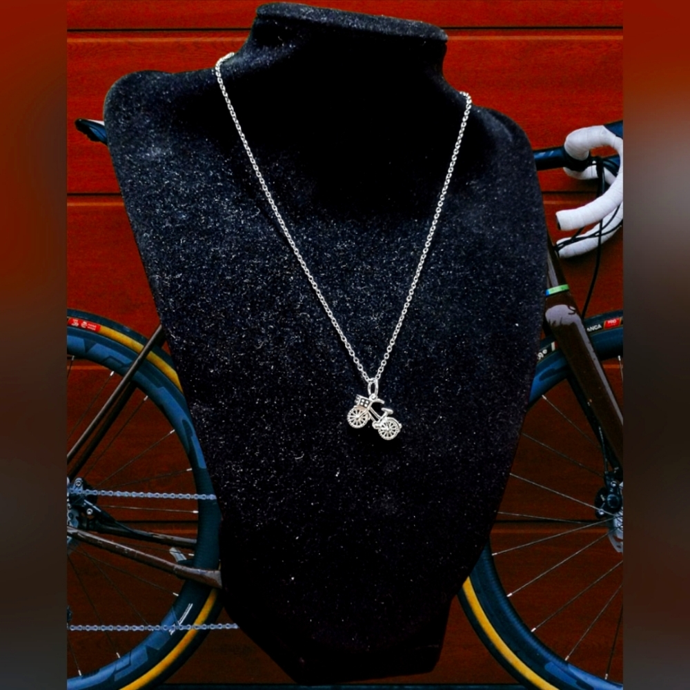 925 Sterling Silver 3D Bicycle Charm Pendant